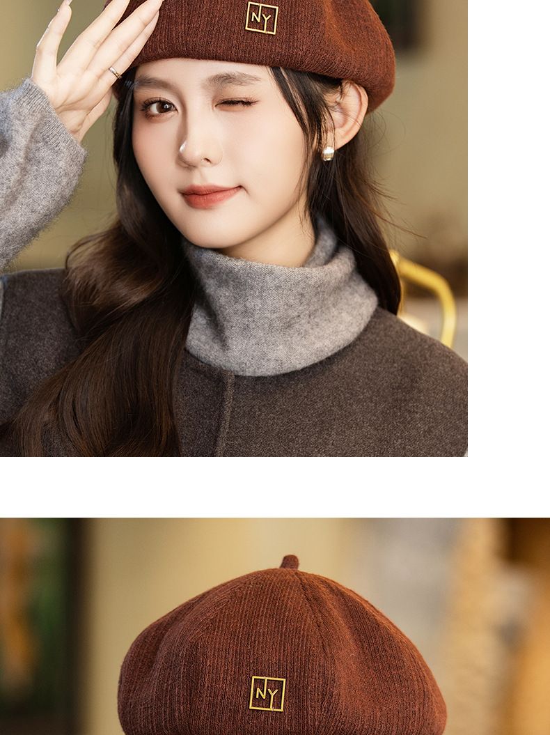 Autumn Winter Casual Versatile Beret Korean Fashion Retro Large Head Circumference Octagonal Windproof British Style_voghion.com
