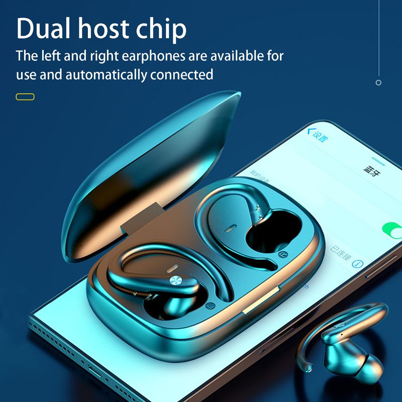 1 Set Earphone Fingerprint Touch Intelligent Noise Reduction Stereo Surround Bluetooth-compatible Wireless Earbud for_voghion.com