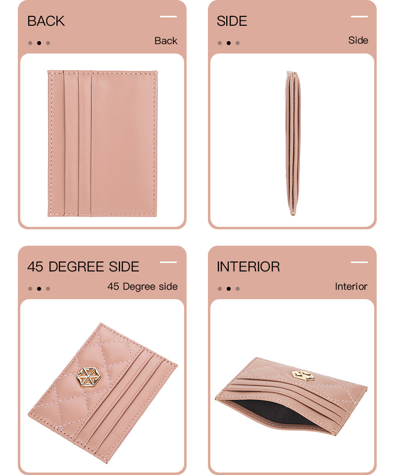 BOISEEN new card holder for women Korean version thin embossed multi-card slot ID card holder mini credit card holder wholesale_voghion.com