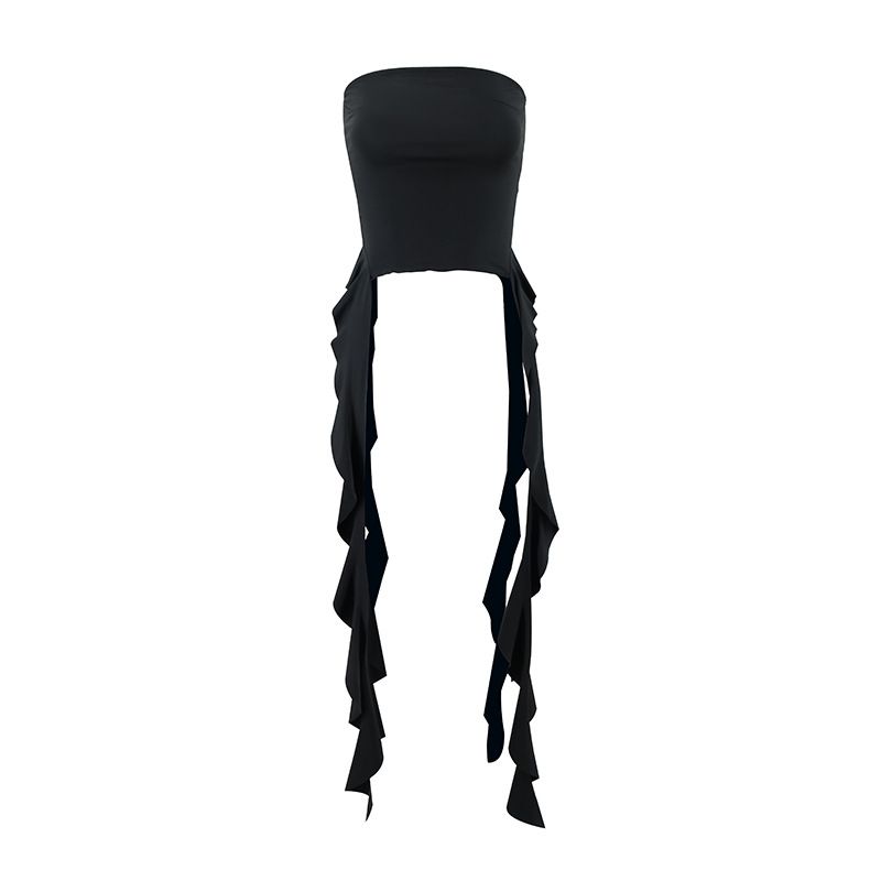 Women's sexy Spice ruffled shoulder wrap ur top_voghion.com