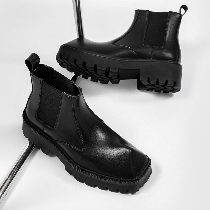 Thick Bottom British Heightening Martin Boots Leather Shoes Hundred Models Men's Boots_voghion.com