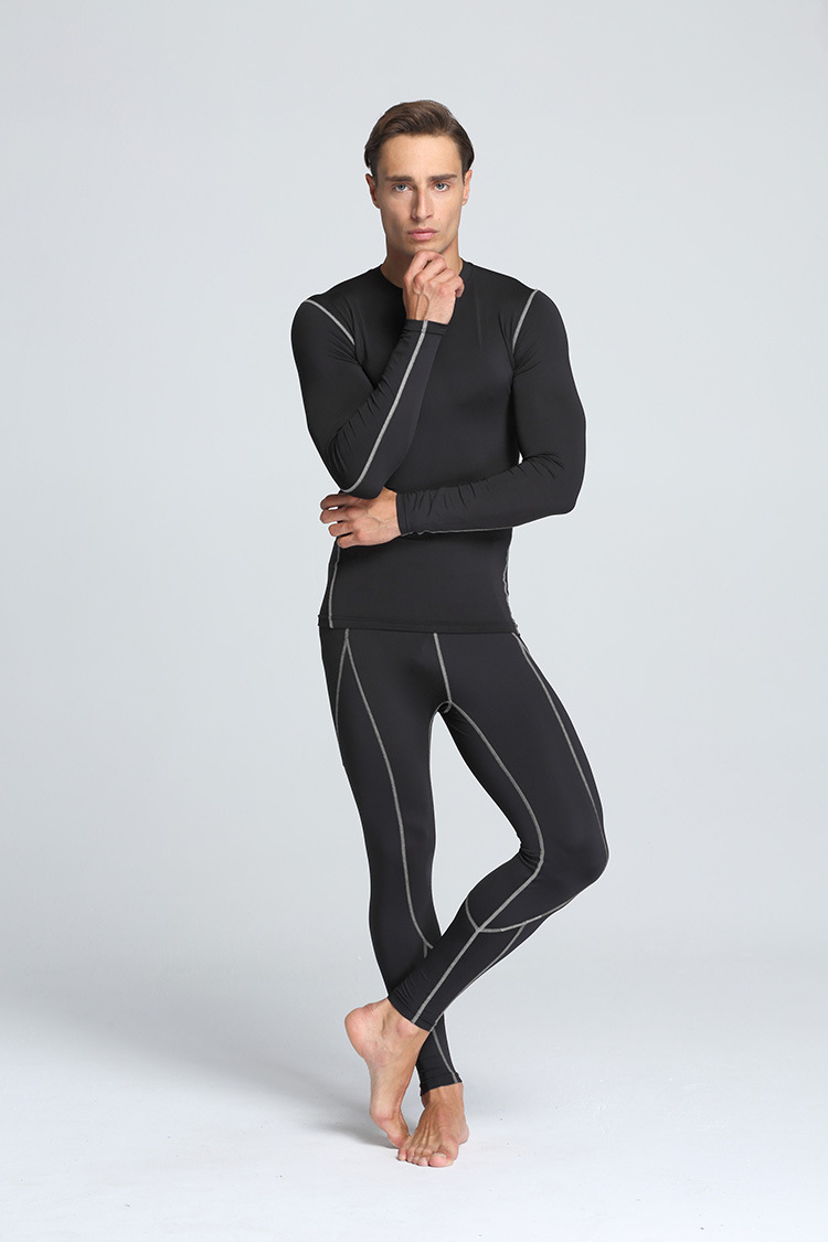 Roupas masculinas esportes apertado manga longa secagem rápida treinamento roupas de fitness masculino alta compressão elástica basquete topo futebol correndo_voghion.com