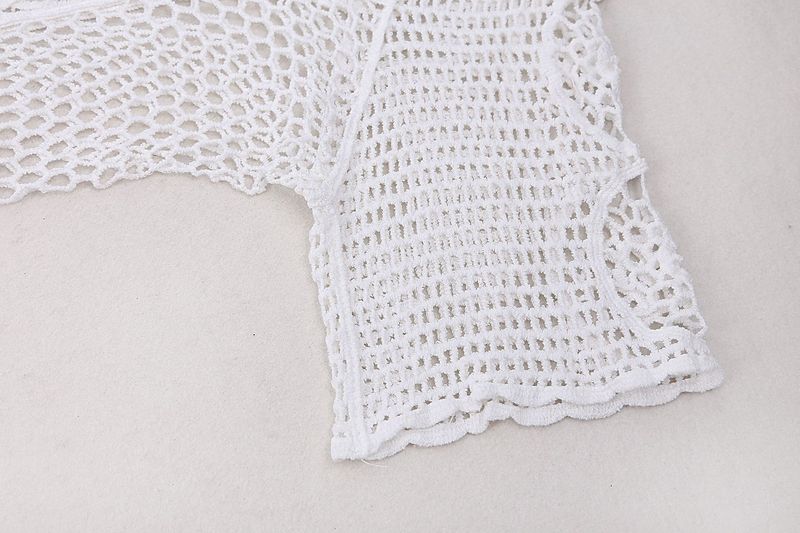Bohemian Crochet Beach Cover Up - Lightweight Lace Cotton Kimono For Women, Bikini Wrap, Summer Vacation, Swimwear Cover, Sun Protection_voghion.com