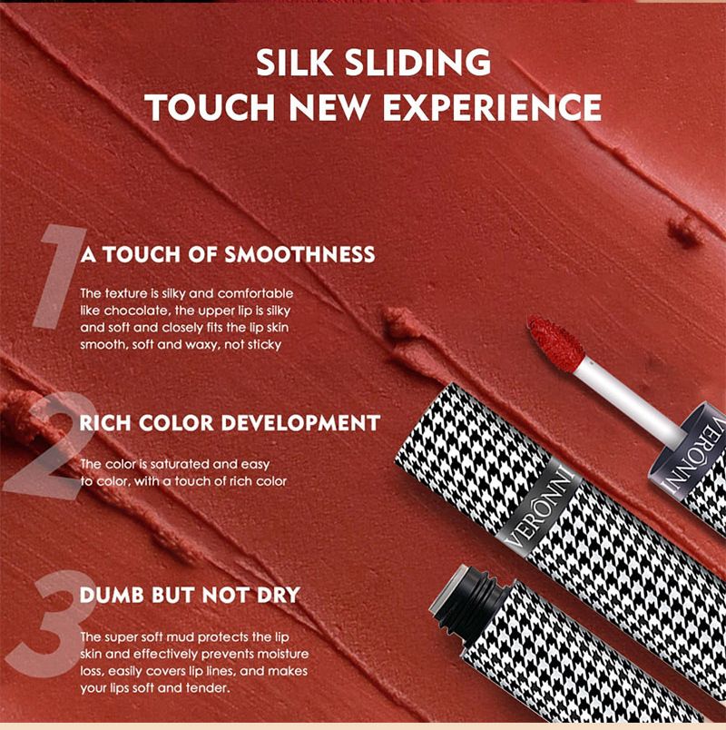 VERONNI 3-Piece Velvet Matte Lip Mousse Set - Long-Lasting, Featherlight & Non-Transfer Lip Tint (Set A/B) | Waterproof, Highly Pigmented_voghion.com