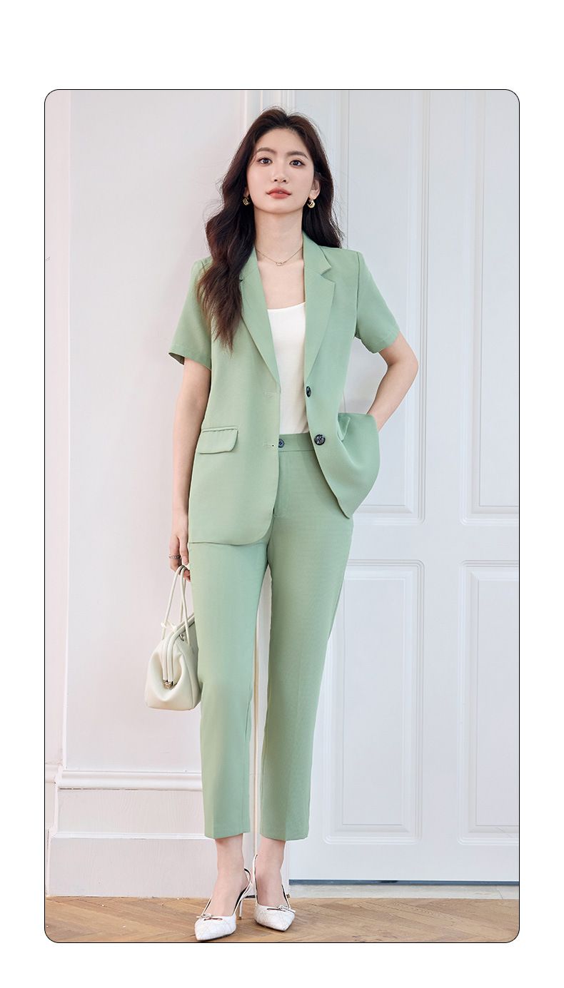 Hinten Schlitz Kurzarm Professionelle Anzug Für Frauen 2025 Sommer Neue Stil Temperament Pendeln Mode Lässig_voghion.com