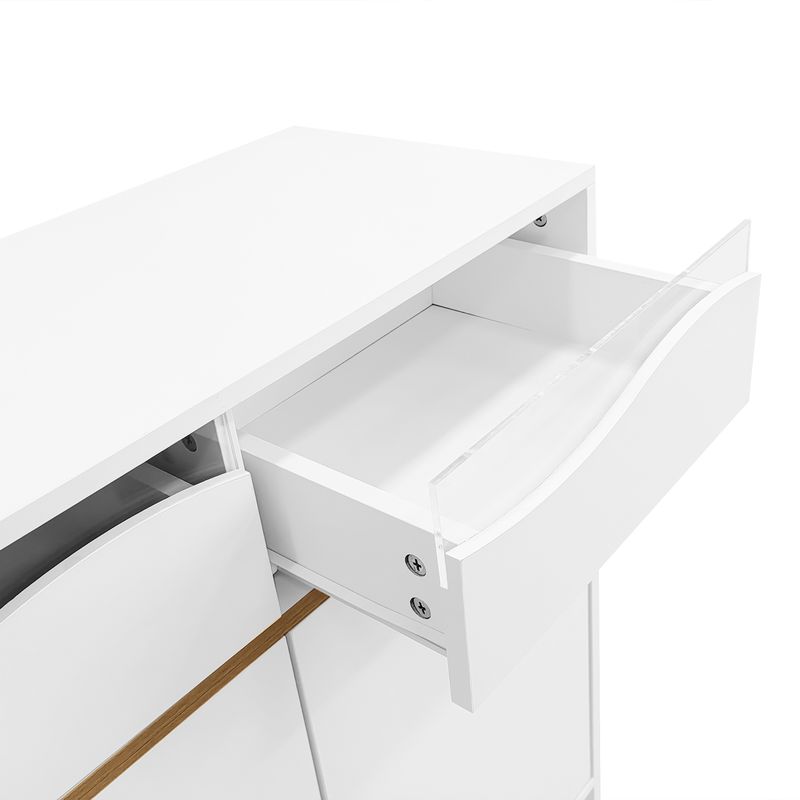 Meuble à chaussures blanc moderne avec éclairage LED 16 couleurs – Rangement gain de place pour couloir 80 x 35 x 105 cm avec tiroirs et étagères – Pour entrée, salon, couloir_voghion.com