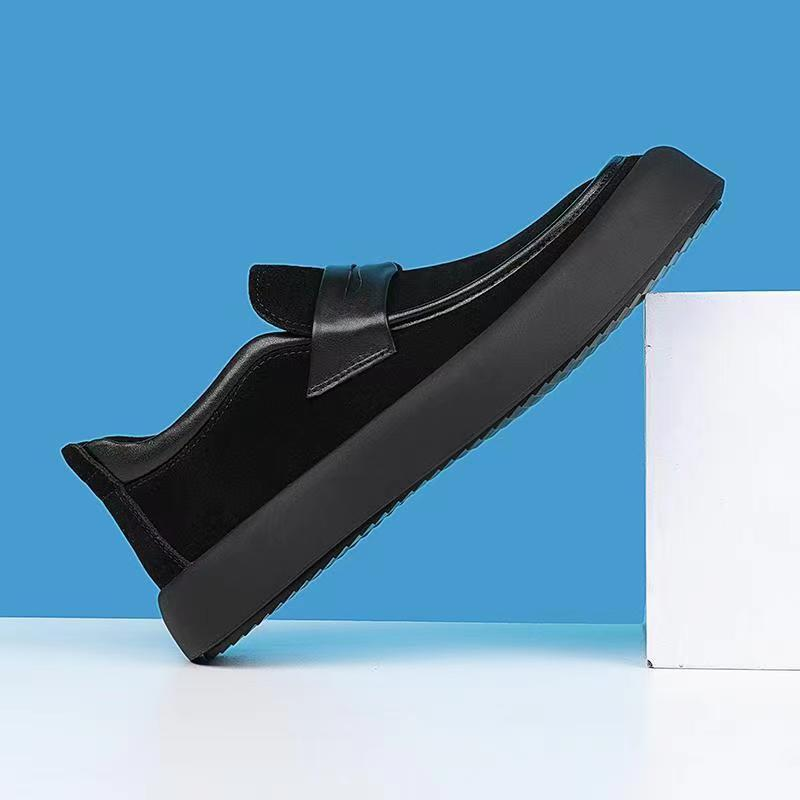 Echte, veelzijdige, trendy, casual leren herenschoenen met een lentelook: One Step Lazy Lefu-schoenen_voghion.com
