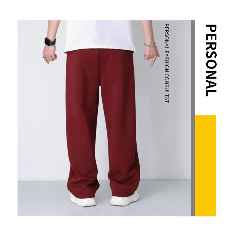 Men's Clothing Fleece-Lined Straight Leg Jogger Pants - Winter Warm Casual Sweatpants With Elastic Waist & Drawstring, Lightweight & Comfortable_voghion.com