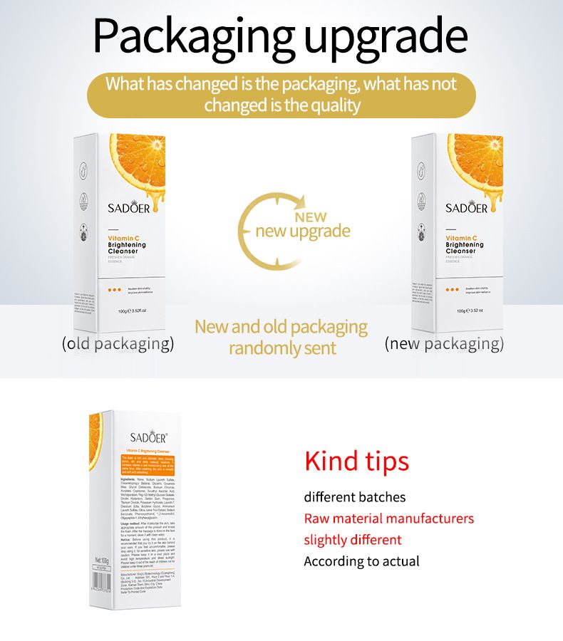 SADOER Vitamin C Skin Cleanser 100g Oil Cleansing And Rejuvenating Facial Cleanser_voghion.com