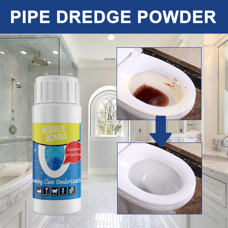 Jaysuing Pipe Dredge Powder, Kitchen Bathroom Pipe Blockage Cleaning Dredging Agent Waterway Stains Deodorizing_voghion.com