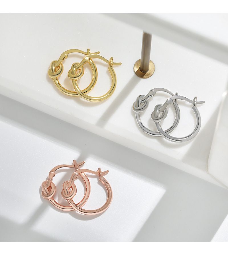 Orecchini a forma di nodo semplice, orecchini a forma di cuore con nodo per studentessa semplice_voghion.com