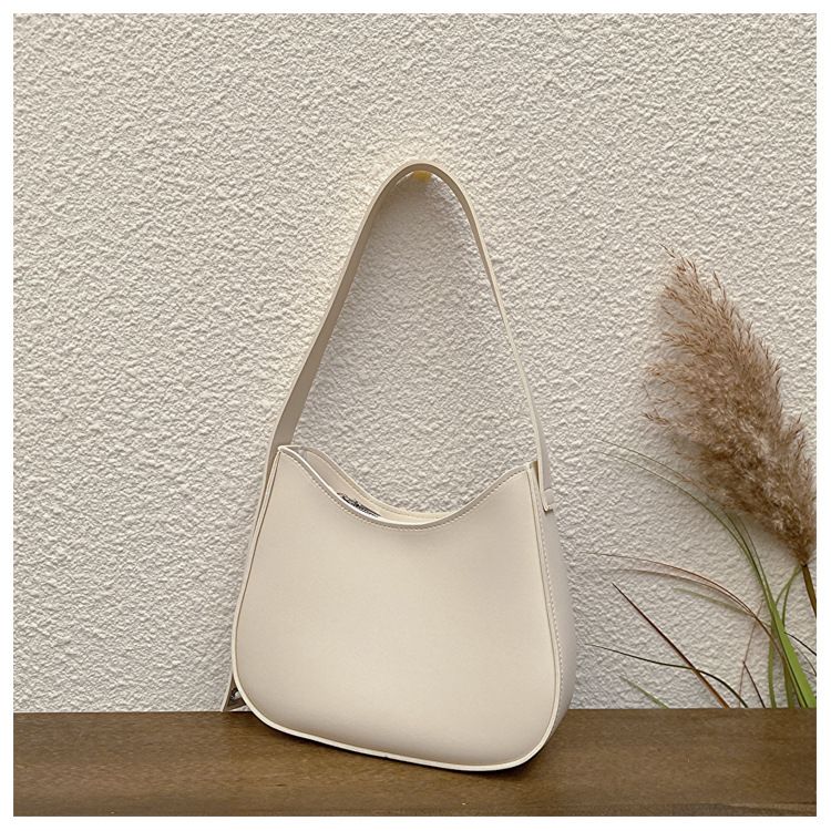 Retro Saddle Bag for Women 2024 New French Fashion Single Shoulder Underarm Bag Solid Color Versatile Crossbody Bag_voghion.com