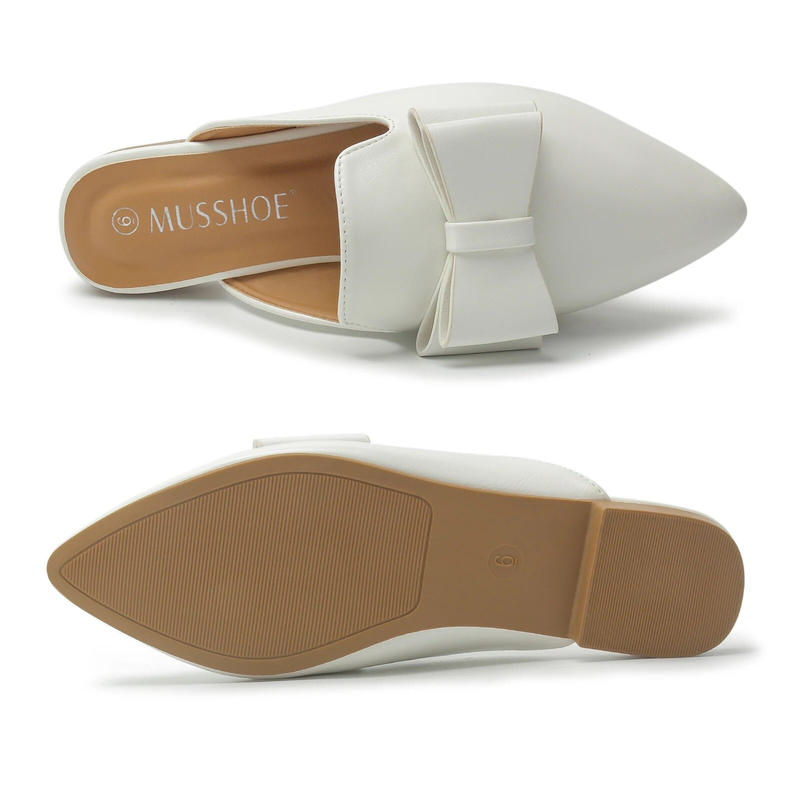 Mules til kvinder Slip-on dame flade sko Komfortable lukkede loafers med spids tå og rygløs_voghion.com