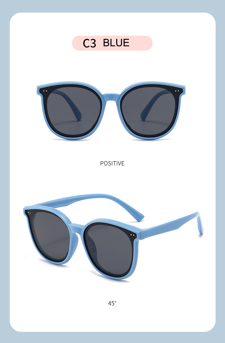 3-12 Years Kids Polarized Sunglasses Boys' Cool Girls Soft TPEE Frame Cat Eye Design Fashion Sun UV400 Protection Oval Glasses_voghion.com