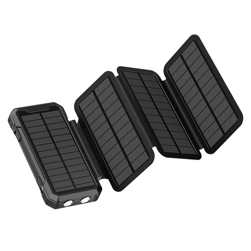 Power Bank Güneş Enerjili Mobil Güç Kablosuz Şarj Sökme Katlanabilir Açık Hava Power Bank Büyük Kapasiteli 20.000 MAh_voghion.com