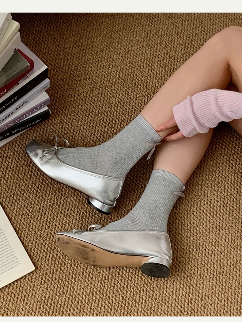 Einfarbige Baumwoll-Schleifen-Halbwadensocken Vielseitige Halbwadensocken 2025 Herbst/Winter Neu_voghion.com