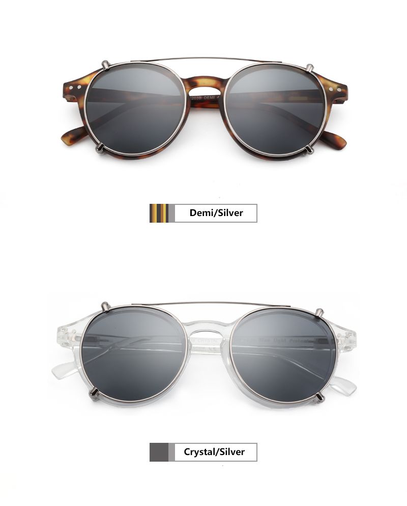 Fashion Fashion ZENOTTIC-Steampunk Style On Sunglasses for Men Women Anti Blue Light Glasses+Polarizing Clip Fashion/Retro Computer_voghion.com