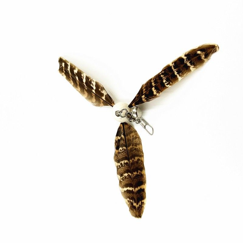 Varita de juguete para mascotas con plumas de pájaro volador, cabezal de repuesto para gatos, juguete masticable duradero_voghion.com