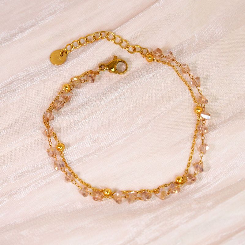 Ins Style Light Trendy Fünfzackiger Stern Herz Natürliche Perle Perlen Doppelschicht Gestapelt Titan Stahl 14K Gold_voghion.com