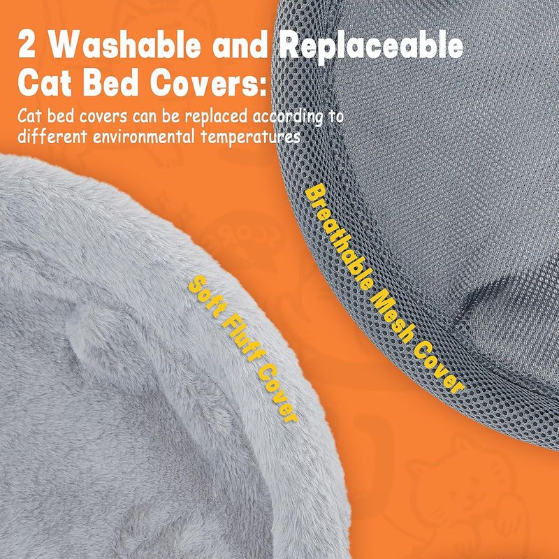 New Plush Adjustable Angle Round Office Desk Hammock Cat Bed_voghion.com