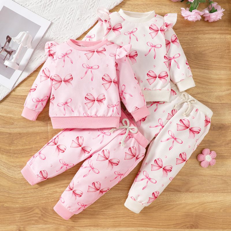 2024 Autunno Nuovo Carino Farfalla Stampata Felpa Con Cappuccio Pantaloni Set per Bambini e Neonati Abbigliamento_voghion.com