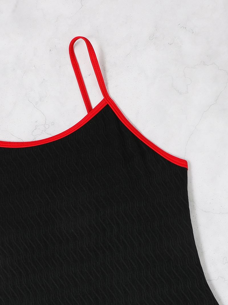 Maillot de bain une pièce multicolore pour femme, ourlet serré, tissu spécial, pour le sport de compétition_voghion.com