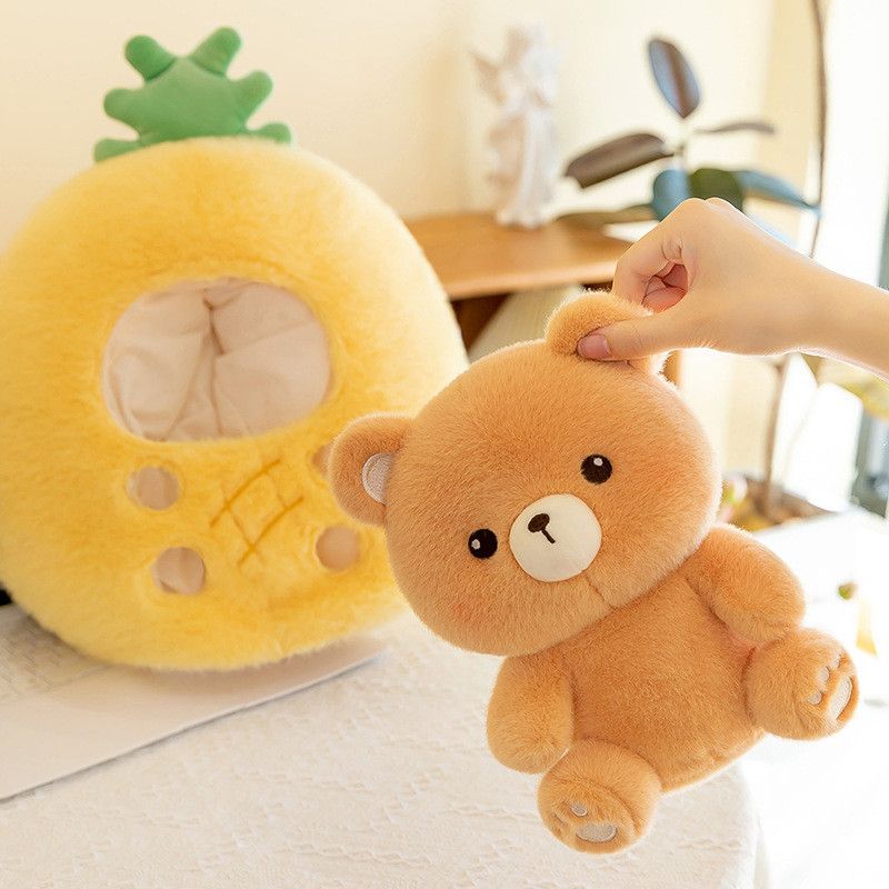 Adorabile peluche a forma di maialino anguria, simpatico cuscino di peluche per adulti e bambini_voghion.com