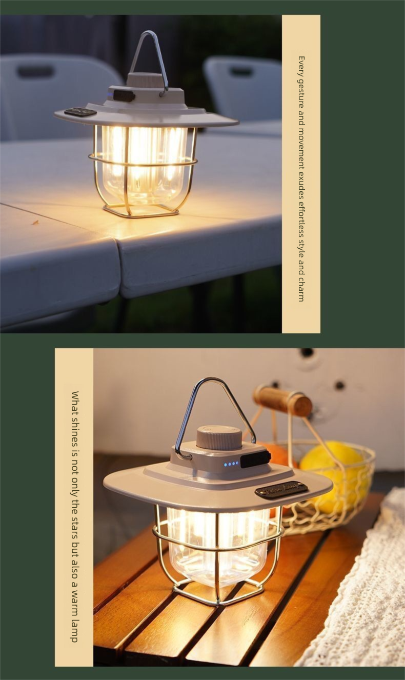 Lanterne LED d'ambiance pour tente, puissante, portable, rechargeable, multifonctionnelle, idéale pour le camping_voghion.com
