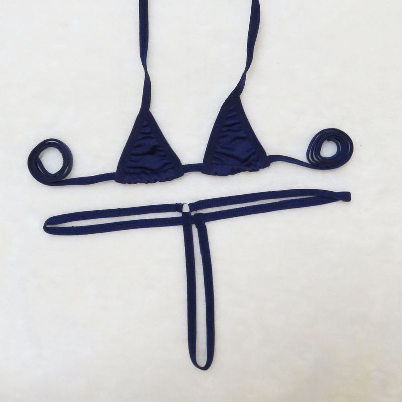 Dessous Mini Badeanzug Damen Bademode Lady Sexy Durchsichtiger BH Höschen Dreipunkt-Bikini-Anzug_voghion.com