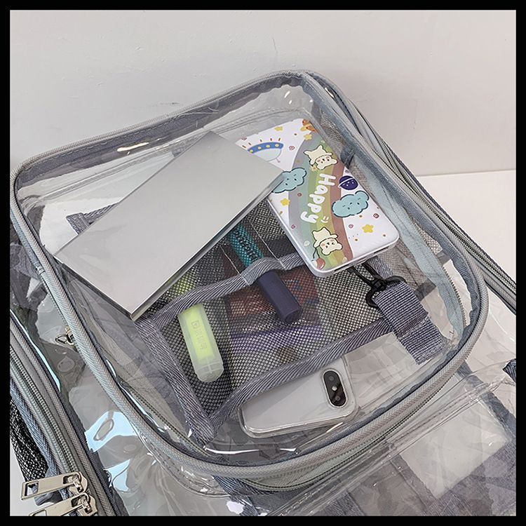 Andralyn Sac à dos en PVC de grande capacité, sac à dos tendance, simple, transparent et étanche, pour hommes et femmes_voghion.com