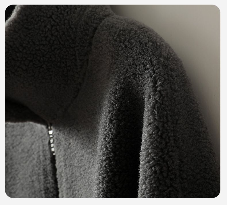 Manteau réversible en laine mélangée pour homme – Veste à revers avec fermeture éclair double face et doublure en fausse fourrure pour l'hiver_voghion.com