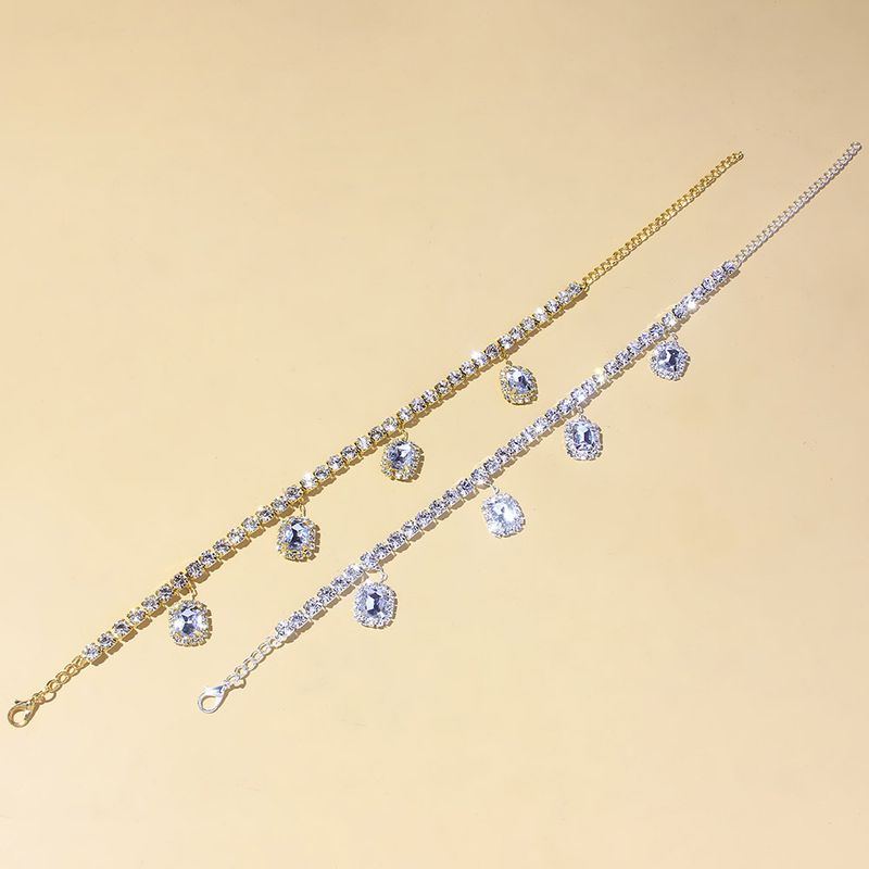Heiße Neue Platz strass Fußkettchen mode einreihige Strand anhänger Fußkettchen schmuck Fußkettchen_voghion.com