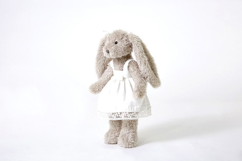 Stil Weiß Gaze Rock Kleid Kaninchen Plüsch Spielzeug Mädchen Schlafen Komfort Puppe Geburtstag Geschenk Souvenir Puppe_voghion.com