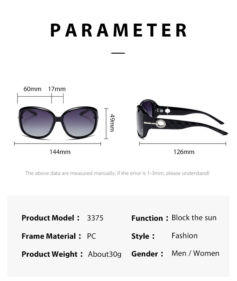 Polarized oversized women's square frame sunglasses fashion aunt anti-ultraviolet retro_voghion.com