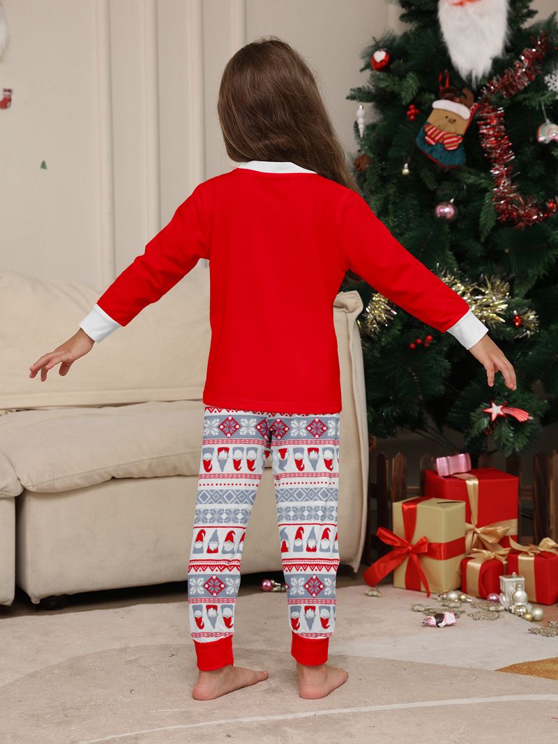 Flame Retardant Fabric Christmas Set, New European And American Santa Claus Print Pajamas For Boys And Girls, CPC Certified Loungewear_voghion.com