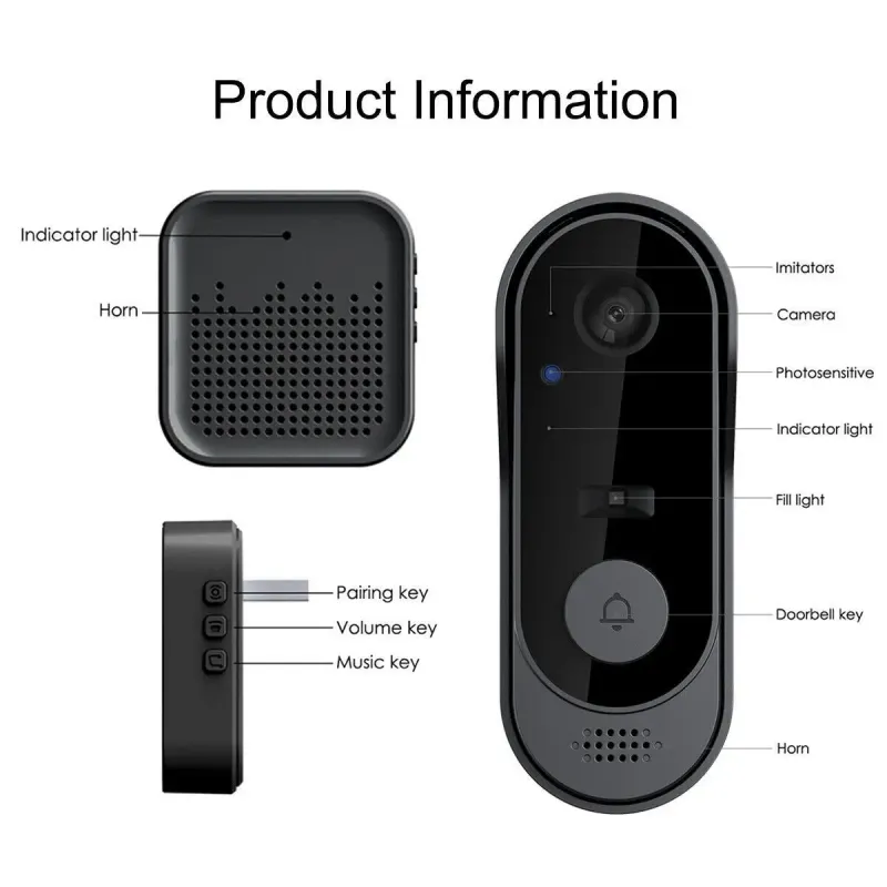 Tuya With Wireless Bundle Doorbell Smart Home WIFI HD Outdoor Phone Camera Security Video Intercom Night Vision_voghion.com