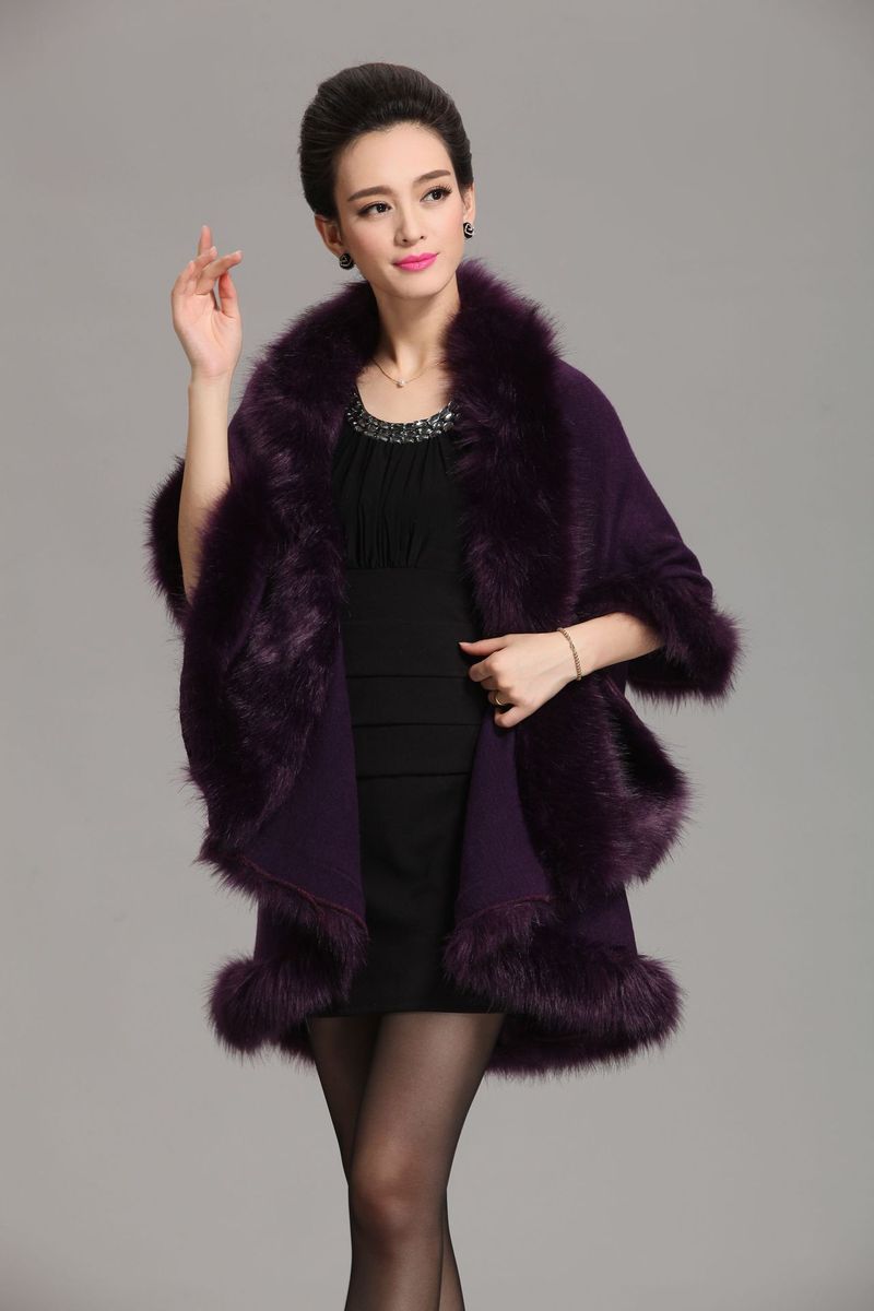 Wool cape cape women's large size knitted cardigan loose cape coat_voghion.com