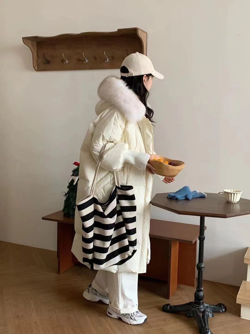 Damenmode lange Kapuzenjacke Warme Jacke_voghion.com