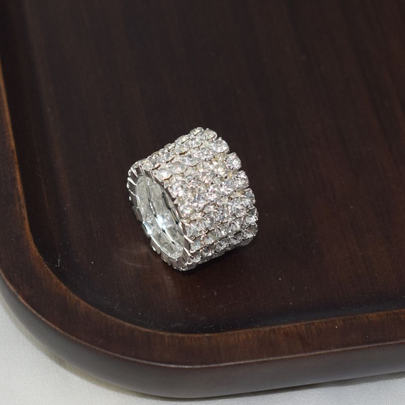Korean Style Multi-Drill Inlaid Mixed Batch Elastic Ring_voghion.com