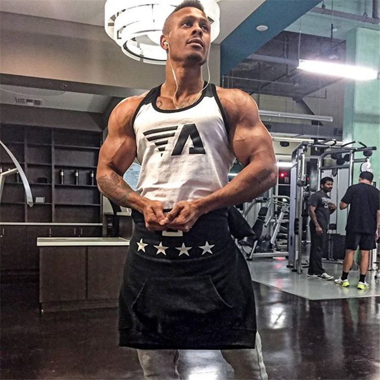 Men's Sports Fitness Running Exercise Tight Elastic Sleeveless Tank Top Equipment Exercise Personality Tank Top_voghion.com
