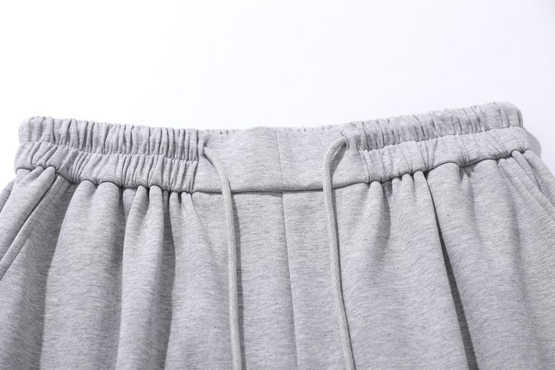 Retro Geniş Paça Eşofman Altı – Unisex Yüksek Bel, %55 Pamuk, Bağcıklı Bel, Kargo Cepler, Nefes Alabilir ve Hafif, Gri/Siyah, S-XXL_voghion.com