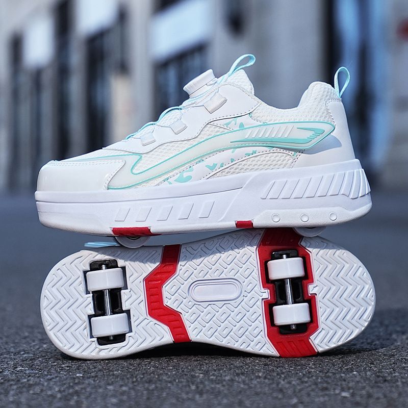 26xx Heelys Jungen Kinder Erwachsene Doppel Rad Fliegen Schuhe Mit Rädern Mädchen Studenten Rollschuhe_voghion.com