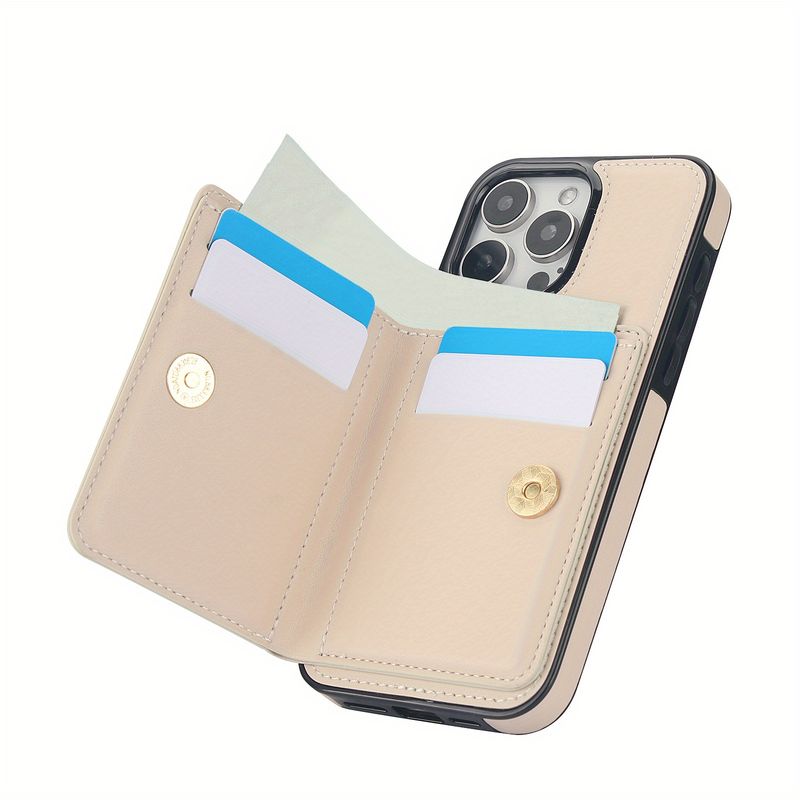 Etui portfelowe z klipsem, obrotowym uchwytem pierścieniowym 360°, magnetyczną klamrą i wytrzymałą osłoną antywstrząsową do iPhone'a 15 14 13 12 11 Pro Max SE 2022_voghion.com