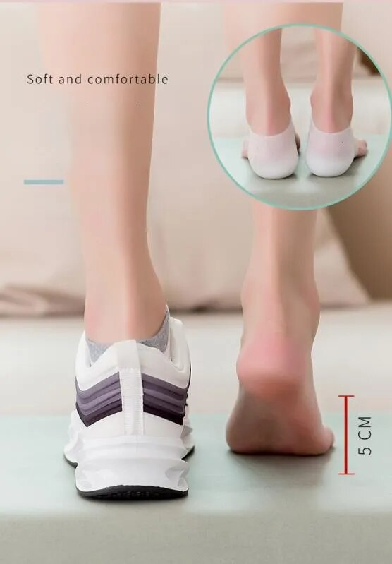 Palmilhas de silicone com aumento de altura invisível, almofadas de gel ortopédicas, suporte de arco, palmilhas de massagem para pés, unissex_voghion.com