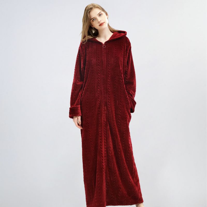 nightgown Couple Large Size Extended Thermal Flannel Nightdress Loungewear_voghion.com