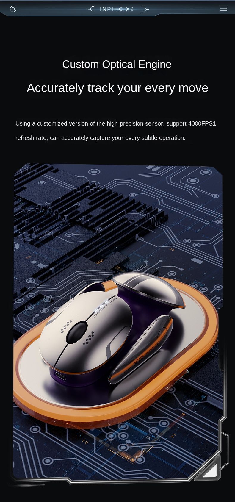 Kabellose Maus INPHIC X2 – Zukunftsweisende Gestaltung mit farbenfrohen LED-Leuchten und Bluetooth-Tri-Mode-Konnektivität_voghion.com