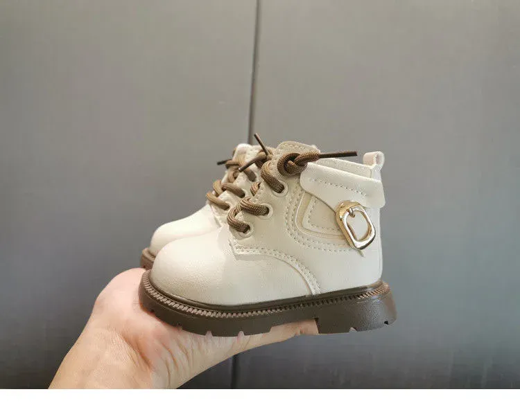 Stivali da principessa in pelle nera con tacco alto, stile principessa, per bambine, in peluche, caldi e spessi, antiscivolo, alla moda, da passeggio_voghion.com