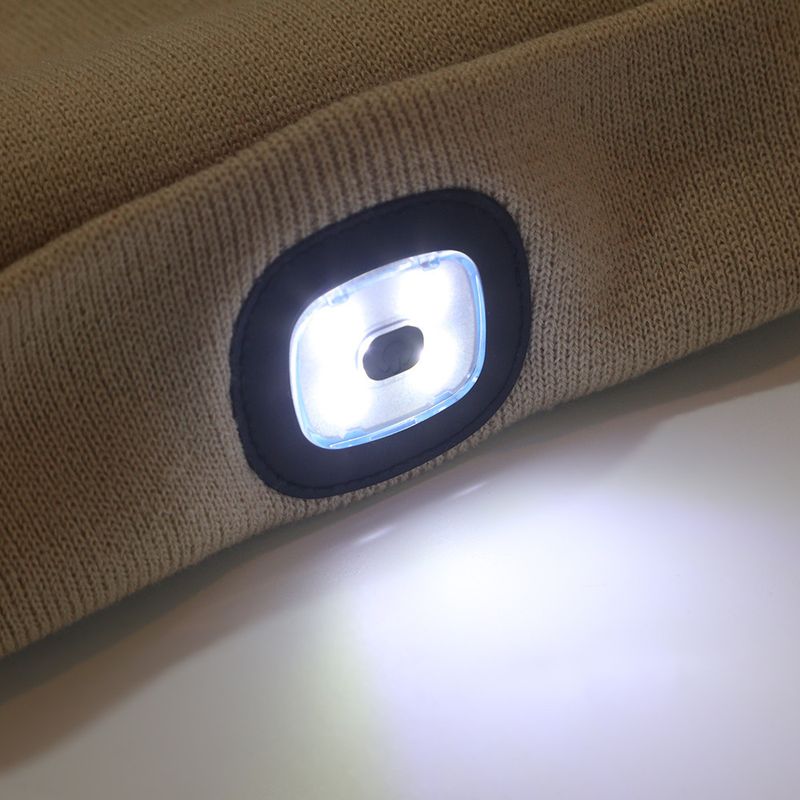Berretto con luce a LED – Berretto invernale in maglia con lampada frontale regolabile per pesca notturna, ciclismo e attività all'aperto (6 colori, foderato in pile, ricaricabile tramite USB)_voghion.com