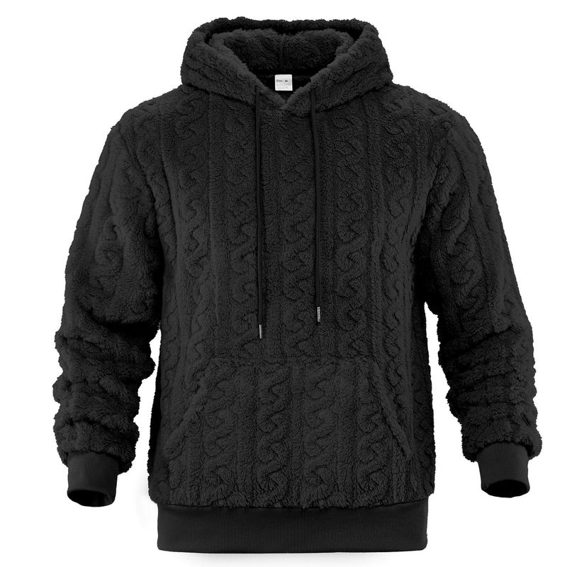 Starten Sie stilvoll in den europäischen und amerikanischen Herbst/Winter: Der neue, warme Jacquard-Fleece-Pullover mit doppelseitigem Futter und lässiger Kapuzenjacke._voghion.com