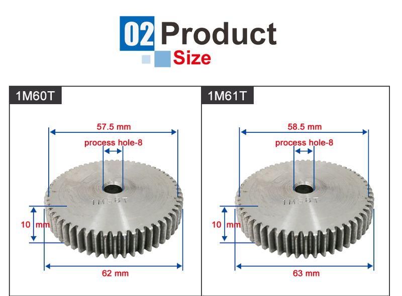 1 Stück Stirnradgetriebe 1M60/61/62/63/64/65/66/67T Grobloch 8mm Rad 45# Kohlenstoffstahl Material Motorgetriebe Gesamthöhe 10mm_voghion.com